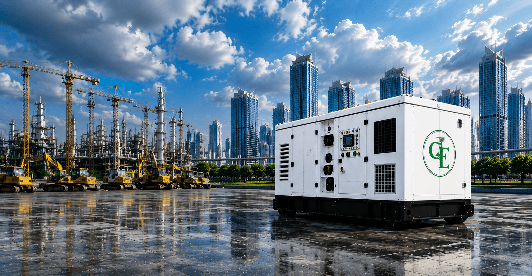 Generator with UAE city skyline